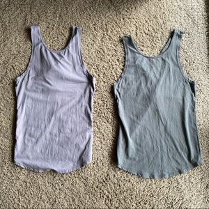 P’tula Ashley tanks in gray and green